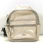 Coach Pebble Leather Mini Charlie Backpack Ivory image number 1