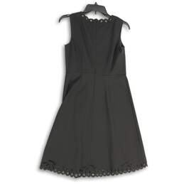 Talbots Womens Black Round Neck Zipper Sleeveless Fit & Flare Dress Size 2P alternative image