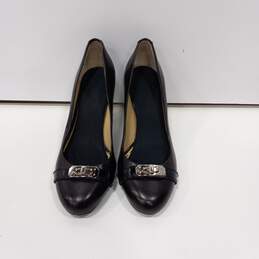Coach Women's Wanda Black Leather Heels Q1288 Size 6B