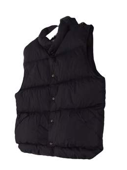 Mens Black Sleeveless Collared Button Up  Vest Jacket Size Large alternative image