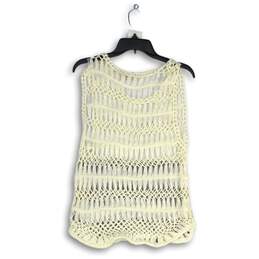 NWT Hippie Laundry Womens White Crochet Scoop Neck Sleeveless Blouse Top Size L alternative image