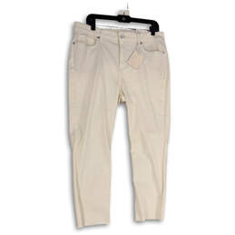 NWT Womens White Denim Light Wash Pockets Straight Leg Jeans Size 16