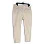 NWT Womens White Denim Light Wash Pockets Straight Leg Jeans Size 16 image number 1
