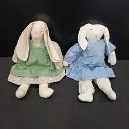 Pair of Vintage Rabbit Stuffed Animals