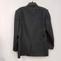 Mens Black Pinstripe Pockets Long Sleeve Collared Blazer Jacket Size Large image number 2