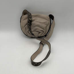 Womens Beige Leather Inner Pockets Adjustable Strap Magnetic Crossbody Bag alternative image