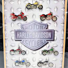 Harley Davidson Motorcycle Pin Set Framed Limited Edition 43/1000 16inx14in alternative image