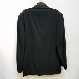 Mens Black Long Sleeve Double Breasted Pockets Blazer Jacket Size 42L alternative image