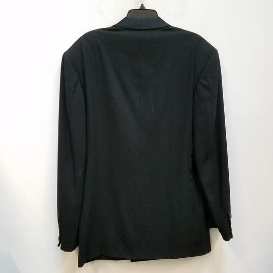 Mens Black Long Sleeve Double Breasted Pockets Blazer Jacket Size 42L image number 2