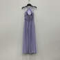 Womens Purple Spaghetti Strap Sleeveless Back Zip Long Maxi Dress Size 6 image number 2