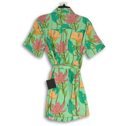 NWT Womens Multicolor Floral Collared Button Front Shirt Dress Size XS alternative image