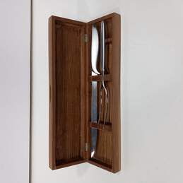 Stainless Steel Carving Set with Wooden Box