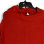 Womens Red Striped Long Sleeve Round Neck Tunic Blouse Top Size Large image number 3