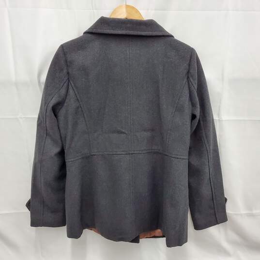 NWT Thread & Supply WM's Charcoal Wool Blend Peacoat Size L image number 2