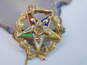 Vintage 14K Yellow Gold Enamel Masonic Star Pin 2.7g image number 2