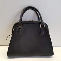 Cromia Leather Three Compartment Shoulder Bag Black White alternative image