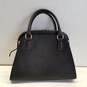 Cromia Leather Three Compartment Shoulder Bag Black White image number 2