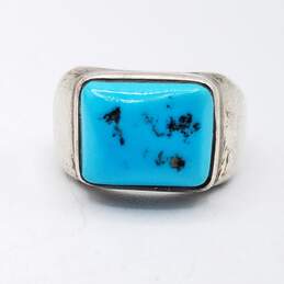 925 Sterling Silver Turquoise Ring Size 9 3/4 11.9g