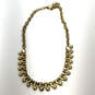 Designer J. Crew Gold-Tone Metallic Gold Rhinestone Fashion Chain Necklace image number 3