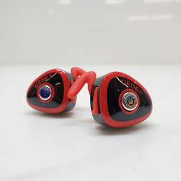 Red and Black Bluetooth Earbuds