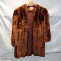 Chaffee's Brown Fur Overcoat Jacket No Size Tag