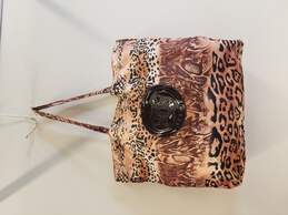 SHARIF Leopard Print Nylon Large Shopper Tote Bag