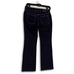 Womens Blue Denim Dark Wash Pockets Regular Fit Bootcut Jeans Size 25P alternative image