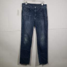 Mens Regular Fit Medium Wash Denim 5 Pocket Design Straight Leg Jeans Size 32X34