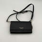 Womens Black Leather Inner Pockets Adjustable Strap Zipper Crossbody Bag image number 1
