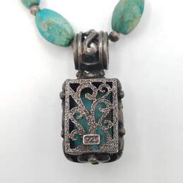 Sterling Silver Turquoise Pendant 18in Necklace 32.6g alternative image