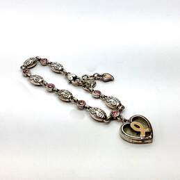 Designer Brighton Silver-Tone Heart Breast Cancer Awareness Charm Bracelet alternative image