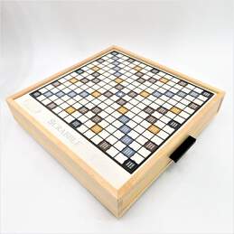 WS Game Company Scrabble Luxe Maple Edition with Rotating Solid  Wood Cabinet alternative image