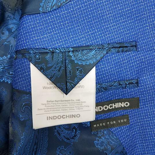 Indochino Blue Long Sleeve Men's Button Up Blazer Jacket image number 2