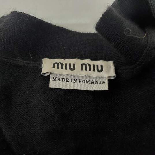 Miu Miu Button Up Cotton Short Sleeve Crop Cardigan Women's Size S AUTHENTICATED image number 3