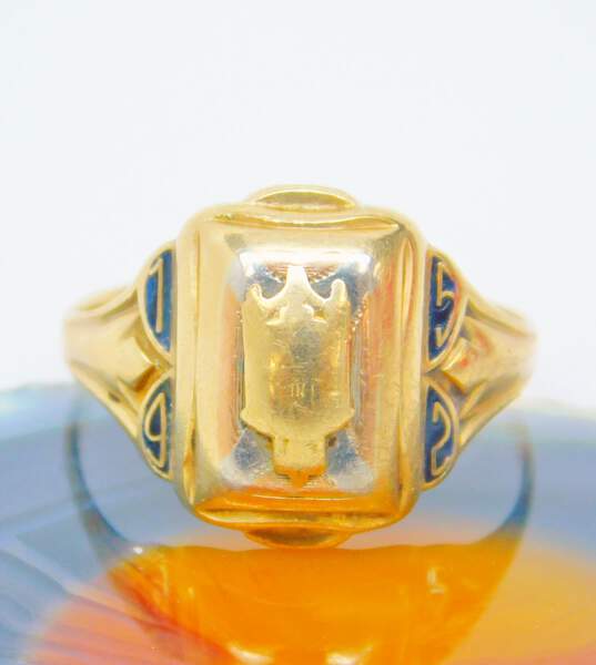 Vintage 10k Yellow Gold Class Ring 5.4g image number 1