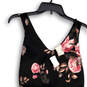 NWT Womens Black Pink Floral Sleeveless V-Neck Short Fit & Flare Dress Sz S image number 3