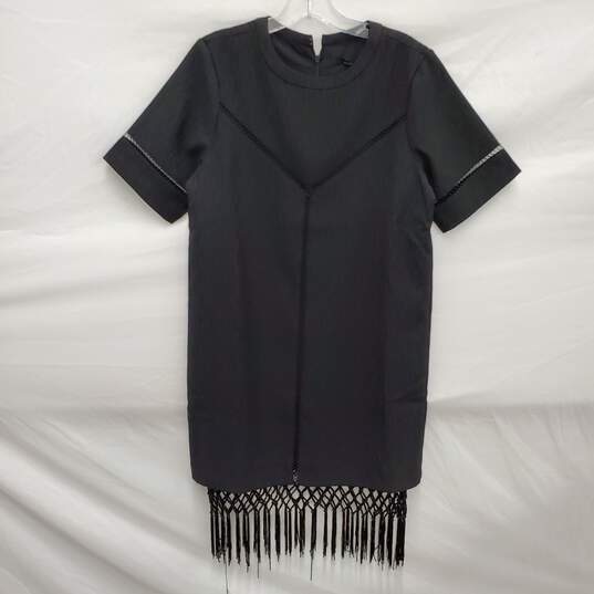 NWT Endless Rose WM's Fringe Trimmed Black Dress Size SM image number 1
