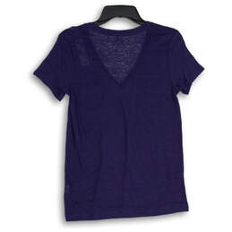 Womens Blue V-Neck Short Sleeve Chest Pocket Pullover T-Shirt Size Large alternative image