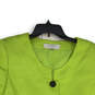 Womens Lime Green Long Sleeve Flap Pocket Crop Three Button Blazer Size 16P image number 3