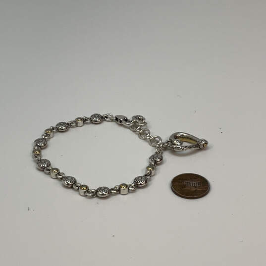 Designer Brighton Two-Tone Adjustable Link Chain Heart Charm Bracelet image number 3