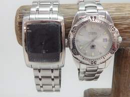 Fossil FS-4317 & FS-2557 Silver Tone Men's Watches 265.2g