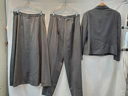 Talbots 3 Piece Dark Gray Woolmark Suit Jacket/Pants/Skirt Set Size 14 alternative image