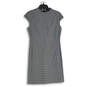 Womens Gray Black Plaid Sleeveless Crew Neck Back Zip Shift Dress Size 6 image number 1