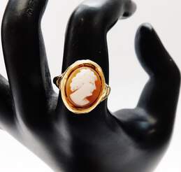 VNTG 14K Yellow Gold Carved Cameo Ring 3.0g