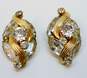 Vintage Weiss Gold Tone Clear Rhinestone Clip Earrings 15.1g image number 2