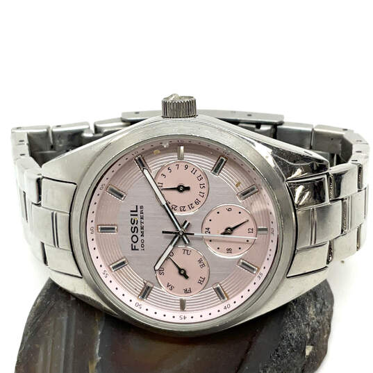 Designer Fossil BQ-9140 Silver-Tone Stainless Steel Analog Wristwatch image number 1