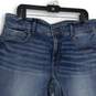 Womens Blue Denim Medium Wash Stretch Tapered Leg Skinny Jeans Size 34 image number 3