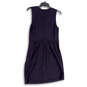 Womens Blue Sleeveless Round Neck Back Zip Fit & Flare Dress Size 6 image number 2