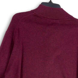 NWT Mens Purple Knitted Quarter Zip Mock Neck Long Sleeve Sweater Size 3XL alternative image