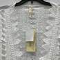 NWT Elan International Womens White Crochet Large Cardigan Cover Up Size L image number 3